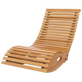 Outdoor Rocking Chair w/ Slatted Seat Wooden 51.25" x 23.5" x 23.5" Teak for Relaxing Outdoors Outdoor Rocking Chair w/ Slatted Seat Wooden 51.25" x 23.5" x 23.5" Teak for Relaxing Outdoors