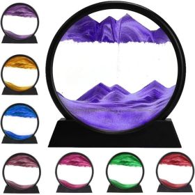 3D Dynamic Sand Art Liquid Motion, Moving Sand Art Picture Round Glass 3D Deep Sea Sandscape In Motion Display Flowing Sand Painting Relaxing Des (Option: Purple) 3D Dynamic Sand Art Liquid Motion, Moving Sand Art Picture Round Glass 3D Deep Sea Sandscape In Motion Display Flowing Sand Painting Relaxing Des (Option: Purple)